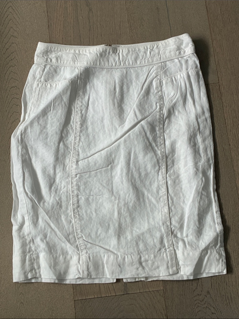 Banana Republic White Linen-Blend Pencil Skirt